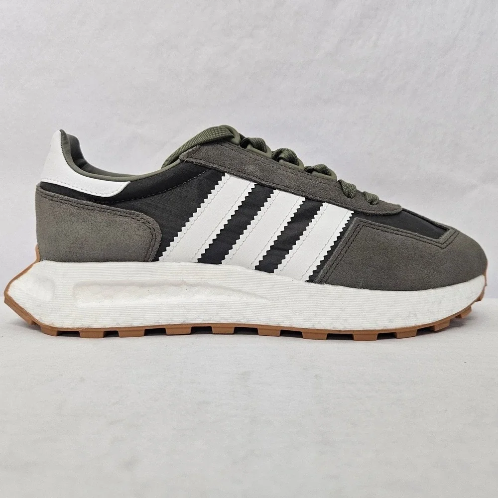 Adidas Retropy‎ E5 Casual Sneakers H03854 Olive White Gray Boost Mens Size 8.5